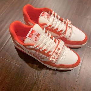 Brand New Louis Vuitton Men LV TRAINER SNEAKER in ORANGE.